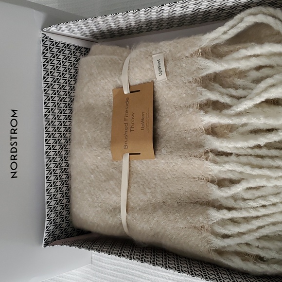 UpWest Other - UpWest Brushed Fireside throw coconut creme/ Feather Grey 62" X 50" NWT